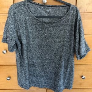 Eileen Fisher Black Cotton round neck T shirt Sz L